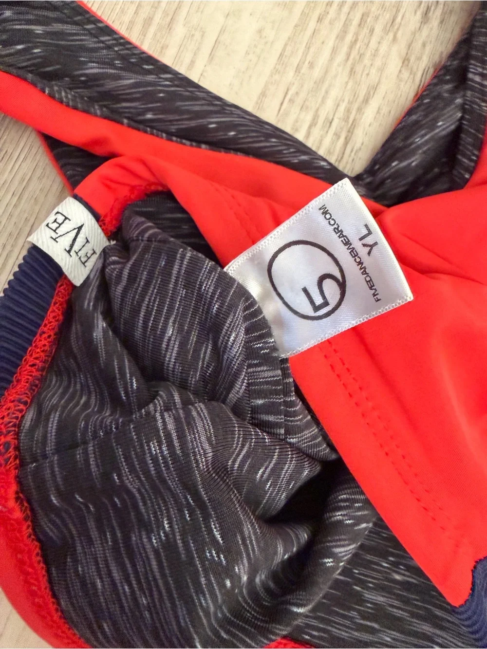 FIVE Red Dance Tank Top with Navy Trim